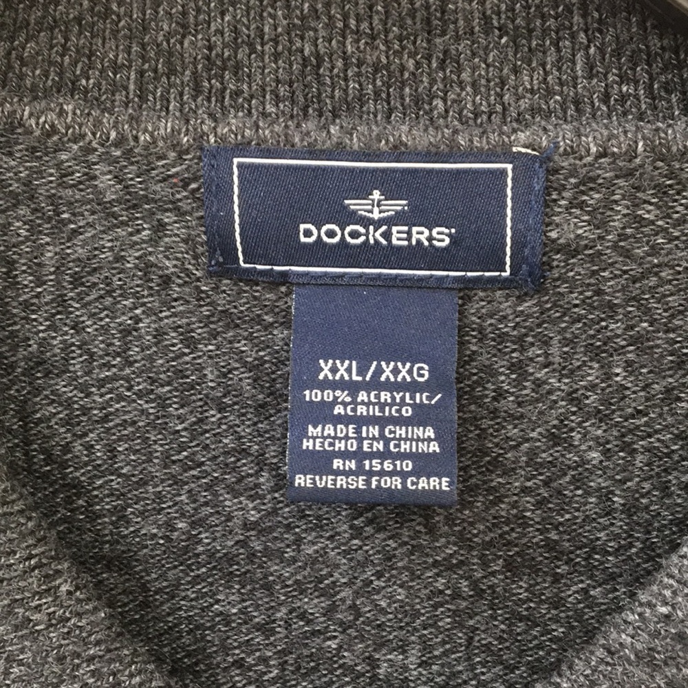 Dockers Pull Over Collard 3-Button Diamond Pattern Sweater Shirt Size XXL - Picture 3 of 8